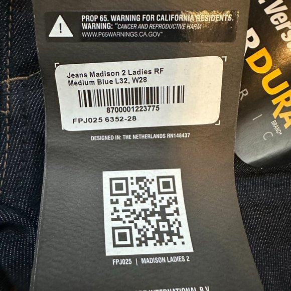 NWT Revit Ladies Madison 2 Motorcycle Jean sz w28 L32 - Picture 2 of 13